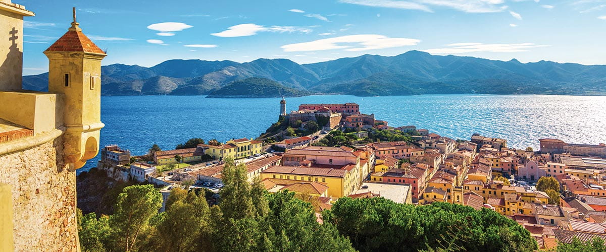 A view over Portoferraio from the fortress, Elba Island, Italy